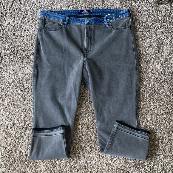 ULTRA HIGH-RISE BLACK CONTRAST WAIST SKINNY ANKLE JEAN SIZES 19S and 00L - Picture 8 of 10